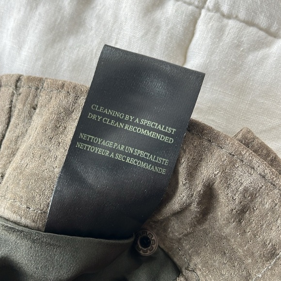 BLANK NYC Run For It Taupe/Olive Asymmetrical Zipper Suede Leather Mini Skirt - Picture 5 of 10